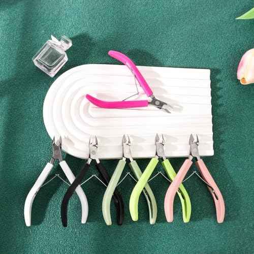 Fine Edge Cuticle Trimmer & Nippers, Scissor, Nail Clippers Silicone Handle Carbon Steel Nail Tools for Precise Removal, Durable Washable Cuticle Cutter & Remover (Rose-Color 1PC)