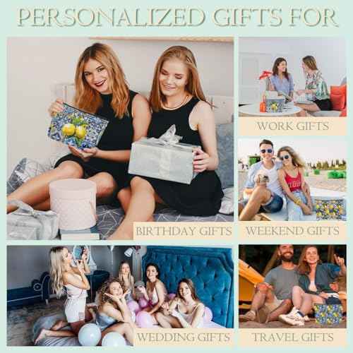 4pcs Lemon Cosmetic Bags for Women, Italy Pattern Design Aesthetics Makeup Bag, Christmas Birthday Gifts for Women Girls Friend Mom Lemon Lover Zipper Bags Travel Pouch for Sister Bestie