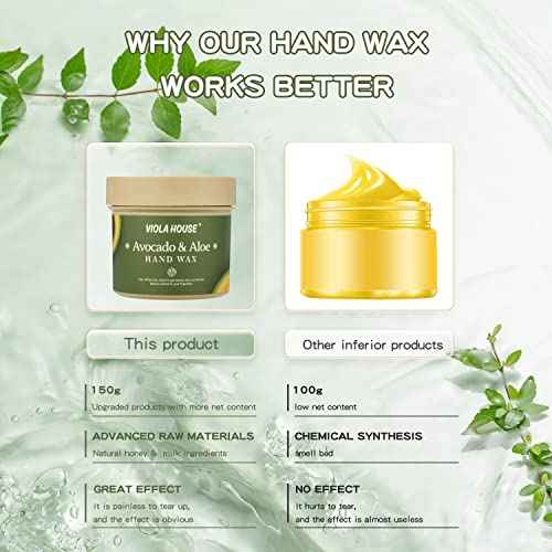 VIOLA HOUSE Hand Mask, Hand Peeling Masks, Hands Care Exfoliate Hydrating, Hands Skin Repair Renew Mask Wax For Cracked Hands, Dry, Aging Hands 150g(Avocado & Aloe)
