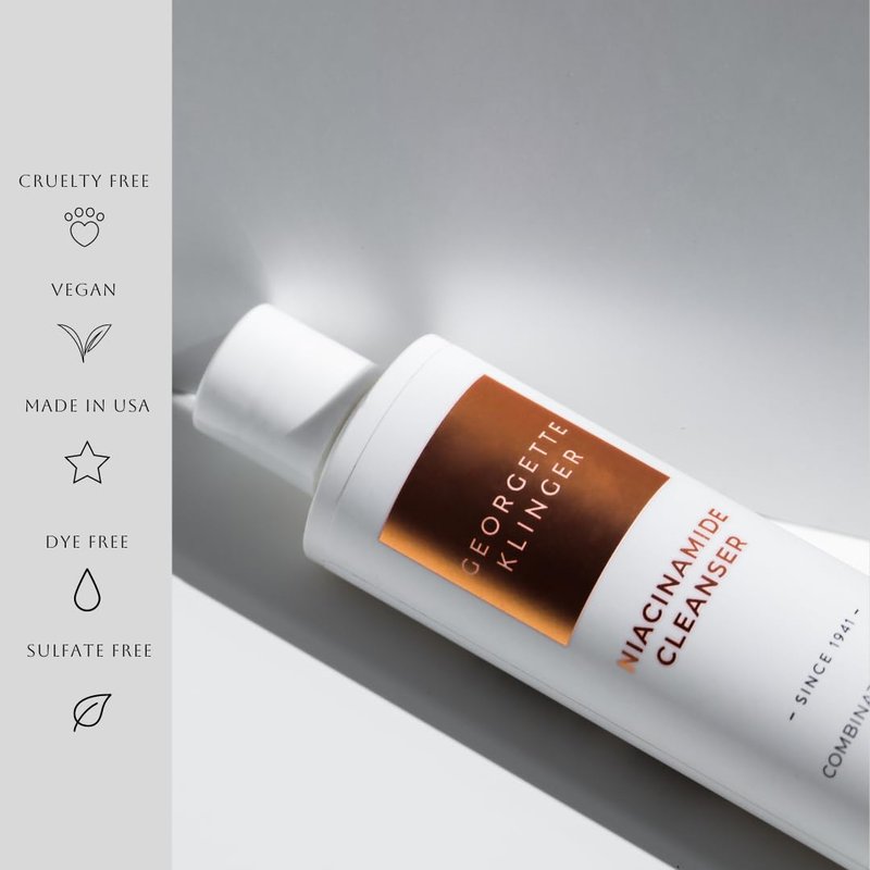 Niacinamide Cleanser – Daily Face Wash for Pores, Breakouts, Acne, Redness, Brightens, Oil Control with Salicylic Acid. Ideal for Normal, Combination, and Oily Skin – 6.7 oz by Georgette Klinger