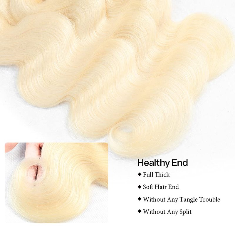 Blonde Body Wave Hair Extensions - Unprocessed Virgin Human Hair Bundles | 18 Inch, Honey Blonde, 3 Pack