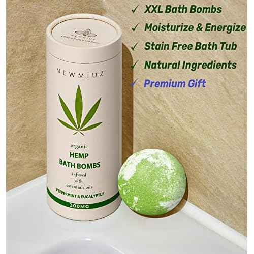 Organic Hemp Bath Bombs Infused Peppermint Eucalyptus Essential Oil Luxurious Bath Essentials Gifts for Dry Skin Immerse Yourself in A Blissful Spa