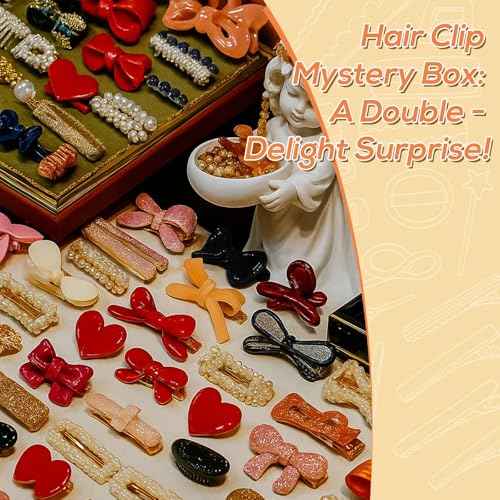 50Pcs Hair Clips Mystery Box - Surprise Box for Women£¨Metal, Snap, Flat, Flower &Y2k Styles Hair Clips, Barrettes, Claw Clips and Hair Bows £© -Trending Styles Bulk Gift Set