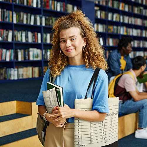 Yinder 2 Pcs Library Card Tote Bag Book Lover Gift Library Book Reusable Cosmetic Bag Print Zipper for Christmas Women Gifts