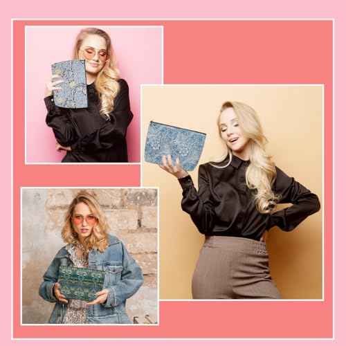 4 Pieces Makeup Bag Classic Flower Botanical Floral Washable Skincare Bag Travel Toiletry Bag Makeup Pouch Cosmetic Bag Birthday Friendship Gifts for Women Supervisor Friends Bestie Coworker Manager