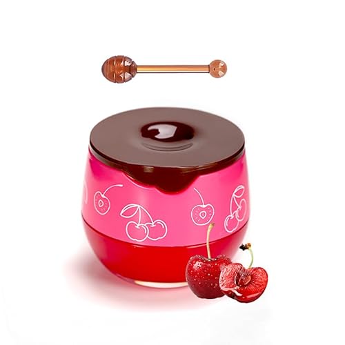 Clouds Cherry Lip Sleeping Mask ? Bee Propolis Moisturizing Lip Balm in Honey Pot ? Exfoliating Overnight Lip Care for Dry and Cracked Lips ? Hydrating Natural Lip Scrub