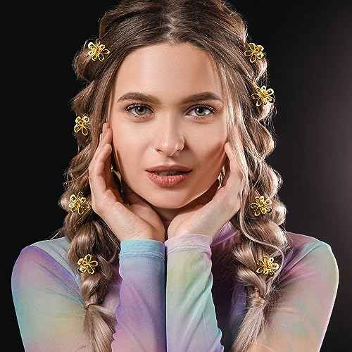 20 Pcs Mini Flower Claw Clips 0.69inch Small Gold Hair Clips Cute Metal Hair Barrettes Accessories for Women Girls Teens Thin Thick Long Short Hair