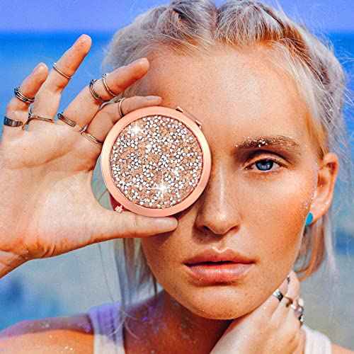 Yulejo 6 Pieces Compact Mirror Bulk Mini Pocket Mirror for Purse Gift Wedding Makeup Small Portable Magnifying Cosmetic for Travel Pocket 2.75 Inch Round Folding for Women Mom Baby Shower Bridesmaid
