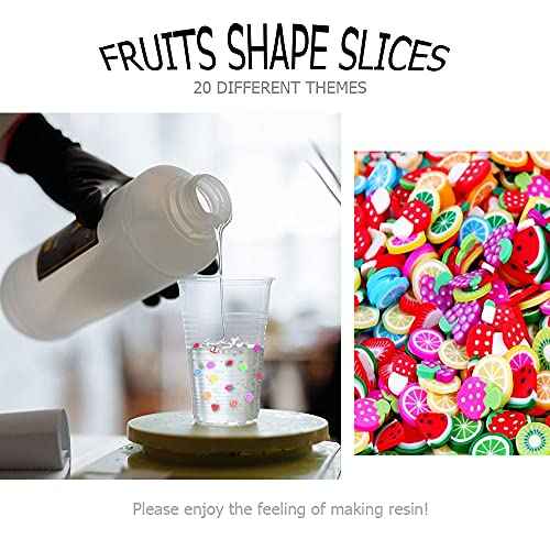 16000 pcs (20 Styles) Clay Slices Charms, VEINARDYL Nail Art Slices Fruit Heart Flower 3D Polymer Clay for DIY Crafts Resin Slime Making Cellphone Decoration