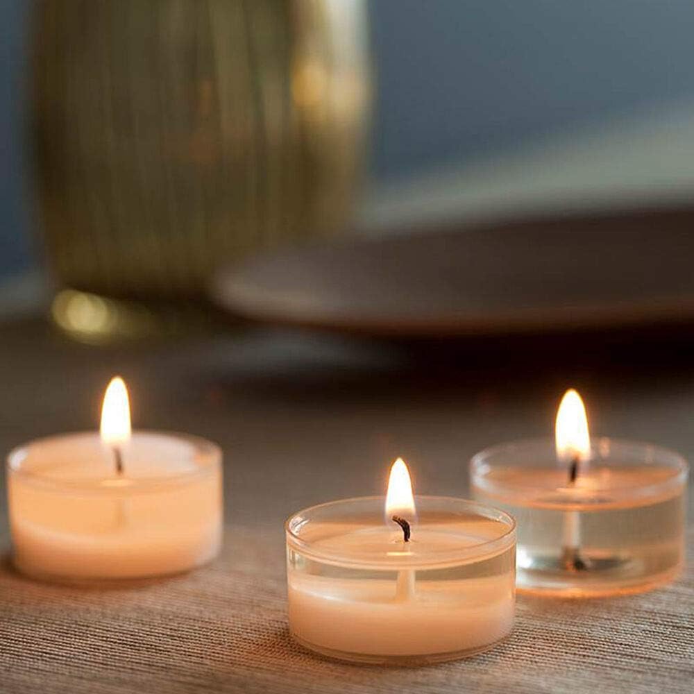 Morning Breeze Scented Tealights - Spaas 24 Clear Cup Candles, 4.5 Hour Burn Time