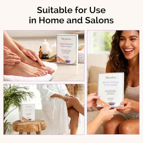 MelodySusie Hydrating Foot Mask Intensely Moisturizes Repairs for Dry,Cracked Feet,Callus,Suitable for home salon use Lavender Scented Pack of 3