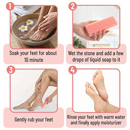 Slick- Pumice Stone for Feet Callus Remover, 4 Pack, 2 Colors, Foot Scrub for Pedicure, Foot Stone Pumice, Callus Remover for Feet, Foot Callus Remover, Feet Scrubber Dead Skin, Foot Pumice Stone