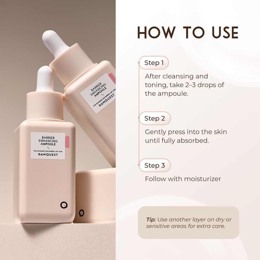 Barrier Enhancing Ampoule 50ml with Hydracell-QS, Triple Hyaluronic Acid, Panthenol & Ceramide – 100 Hours Deep Moisture, Strengthens Skin Barrier, Anti-Aging, Firming Treatment, Reduce Redness