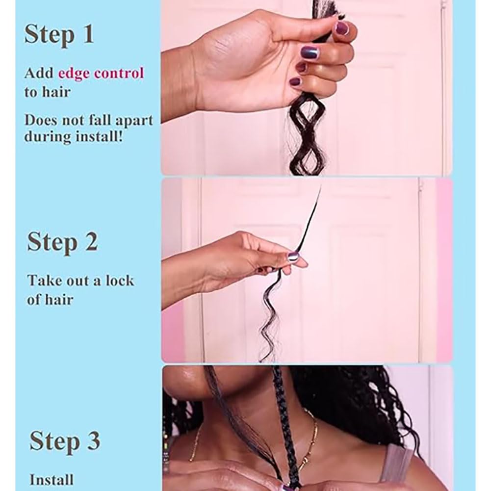 Burgundy Human Braiding Hair - 18 Inch Deep Water Wave | 100g Bulk Curly Extensions for Boho Braids
