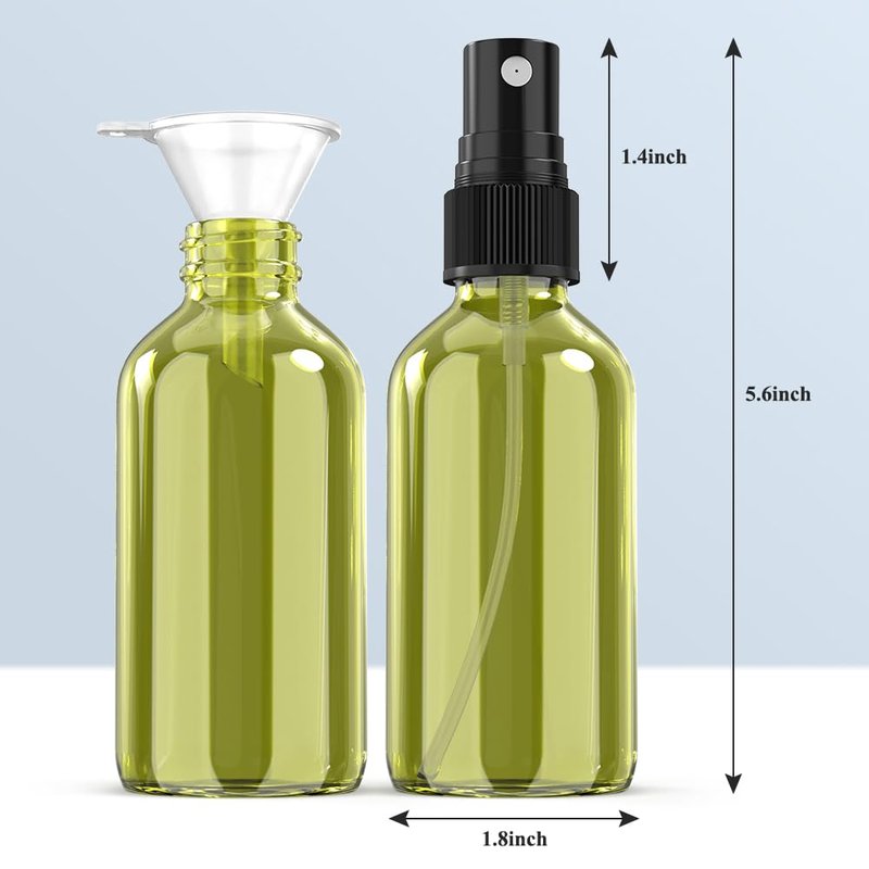 Wedama Spray Bottle, 4 oz Fine Mist Glass Spray Bottles, Little Refillable Liquid Containers for Watering Flowers Cleaning (16 Pack Olive Green)