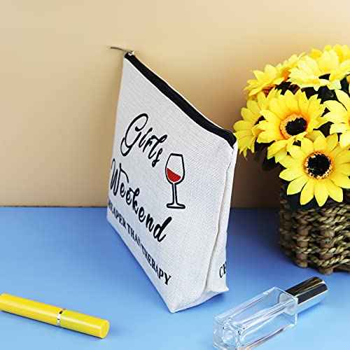 3 Pcs Girls Weekend Best Friends Gift for Women Makeup Bag Friendship Travel Trip Gift Cosmetic Bag Christmas Graduation Wedding Birthday Present for Sister Friends Bestie Travel Toiletry Pouch