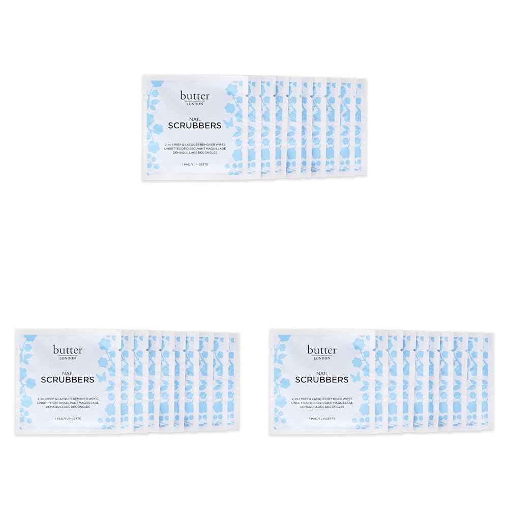 Butter LONDON 2-in-1 Nail Polish Remover Pads - Travel-Friendly Gel Scrubbers, Cruelty-Free