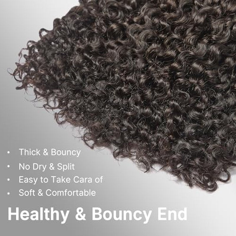 ASHINE Burmese Raw Human Hair Bundles ? Tight Curly Unprocessed 100% Human Hair Single Bundle 16 Inch, Minimal Shedding Natural Black