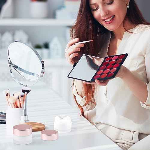 12 Pack Frosted Glass Cream Jar - 15g/0.5 oz Empty Makeup Container Refillable Travel Pot Jar For Lotion Cream Cosmetics Ointments