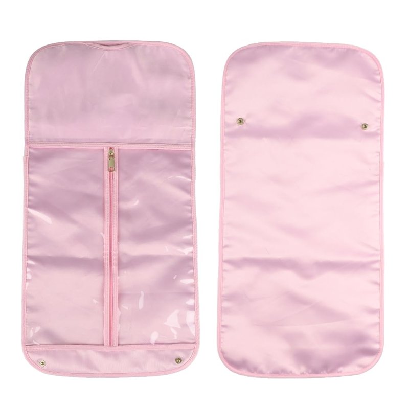 GlamorDove Silk Hair Extension Storage Bag Portable Satin Wig Bags Storage Bags with Hanger for Hairpieces Wooden Hanger Carrier Satin Bags for Wigs Hair Display