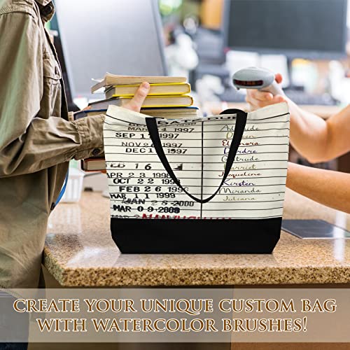 Sieral 2 Pcs Librarian Gifts for Women Due Date Library Book Bag Reusable Canvas Cosmetic Bag with Zipper Pouch Book Lovers Gifts for Friends Librarian Christmas Club Birthday for Readers