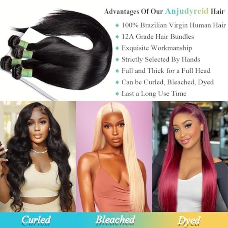 Human Hair Bundles Straight 1 Bundle 26 Inch Brazilian Virgin Straight Human Hair Bundles For Black Woman