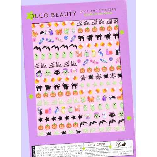 Deco Beauty Boo Crew Nail Stickers - Lightweight & Easy-to-Apply Nail Art with Trendy Designs - Durable & Long-Lasting Nail Stickers for Women, Ideal for DIY Manicures & Salon-Quality Nails