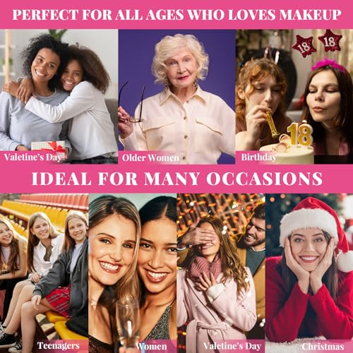 Makeup Set for Women Full Kit - 32 Colors Makeup Palette,5pcs Brushes Set, Mascara & Stamp Liquid Eyeliner, Eyebrow Pen, 2pcs Matte Liquid Lipsticks, 2 Powder Puff, 1 Cosmetic Bag Makeup Gift Set