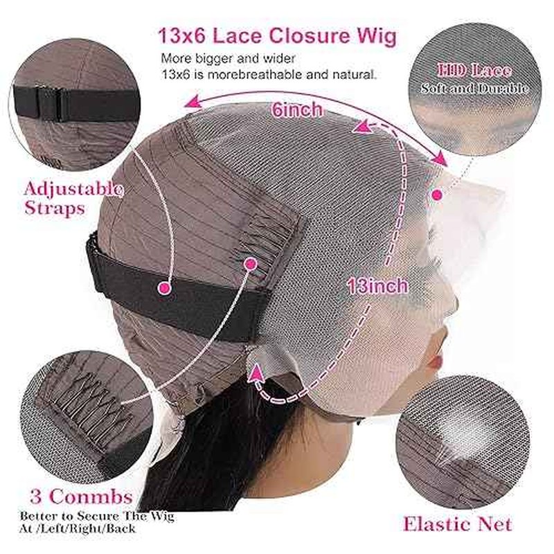 32 Inch Deep Wave Lace Front Wigs Human Hair 13x6 Curly Lace Front Wigs Human Hair for Women 180 Density Deep Wave Wig Pre Plucked HD Lace Frontal Natural Color