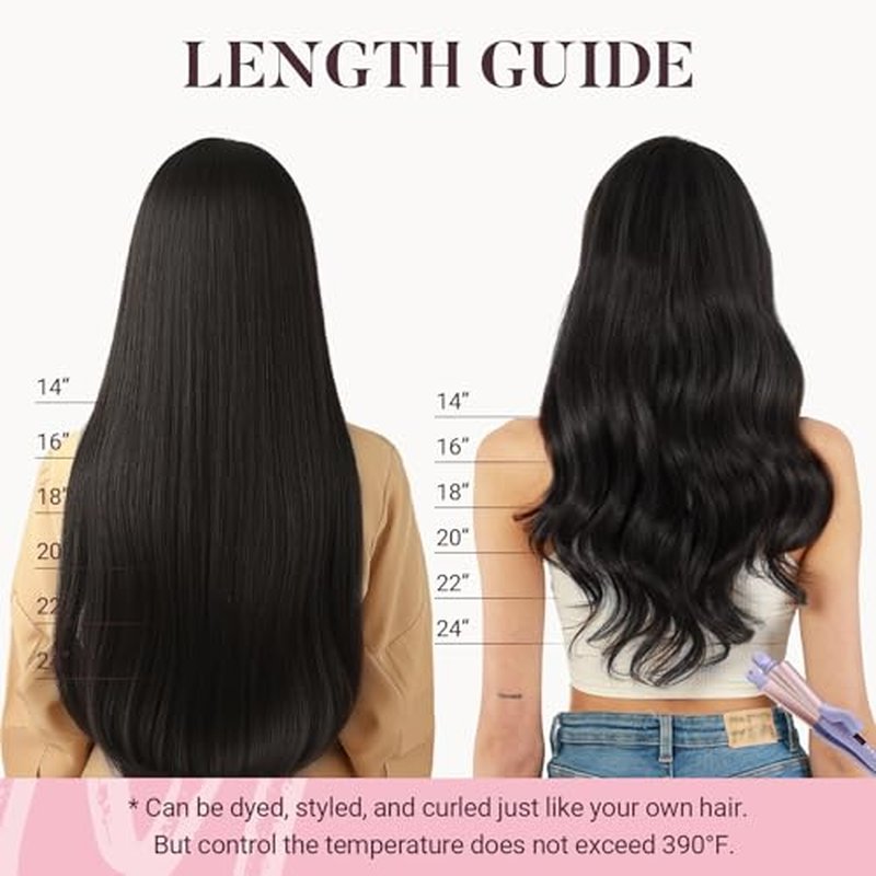 MAXITA Sew in Hair Extensions Real Human Hair, Weft Hair Extensions Human Hair, #2 Dark Brown 16 inch 80g Double Weft Remy Silky Sew in Weft Hair Extension Human Hair