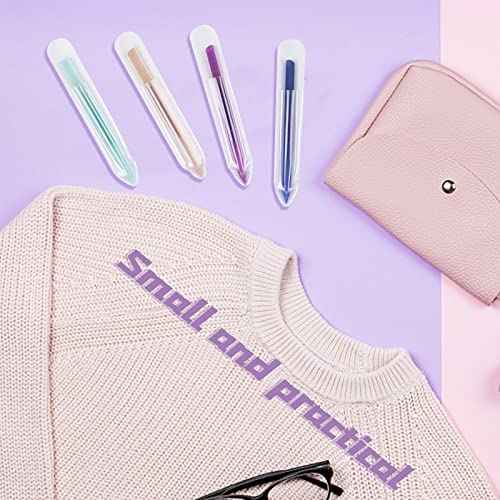 4Pcs Glass Cuticle Pusher, heemeei Dual-Ended Manicure Stick, Crystal Cuticle Pusher Glass File, Professional Precision Filing Cuticle Remover, Manicure Pedicure Tools for Nails and Cuticles Care¡¦