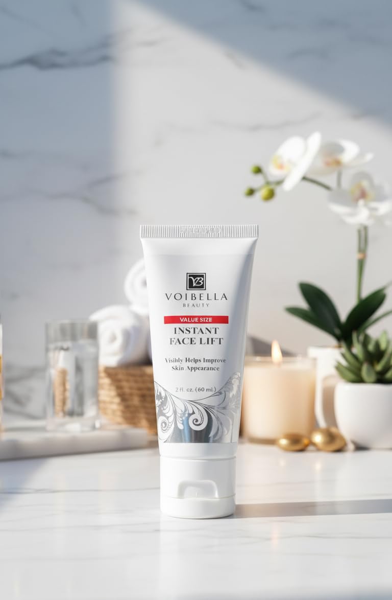 Instant Face Lift Cream 2 oz - Best Eye, Neck, Face Tightening, Lifting & Firming Serum To Smooth Appearance, Hide Loose Sagging Skin, Puffiness, Fine Lines & Wrinkles in Mins (Peptides & Stem Cells)