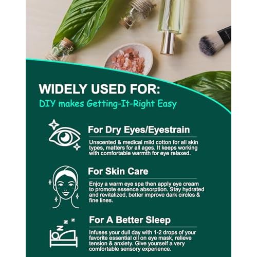 16 Packs Steam Eye Masks for Dry Eyes, Self Heating Warm Compress for Eyes Fatigue & Puffiness Relief, Disposable Heated Eye Mask Travel Essentials, Spa Relaxation Set for Women Christmas, Unscented