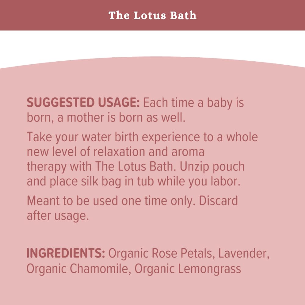 SPRIGS The Lotus Bath, 5.2 Oz | Herbal Water Birth Blend | Bathtub Additive with Soothing Natural Ingredients - Organic Rose, Chamomile, Lemongrass & Lavender | Relaxing Labor & Delivery Aromatherapy