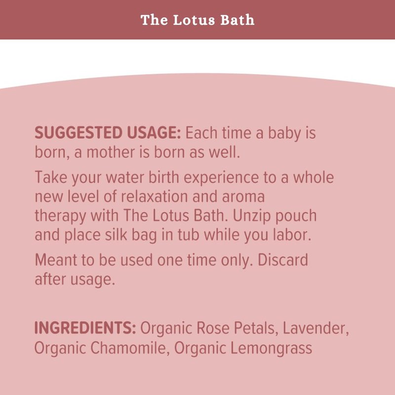 SPRIGS The Lotus Bath, 5.2 Oz | Herbal Water Birth Blend | Bathtub Additive with Soothing Natural Ingredients - Organic Rose, Chamomile, Lemongrass & Lavender | Relaxing Labor & Delivery Aromatherapy