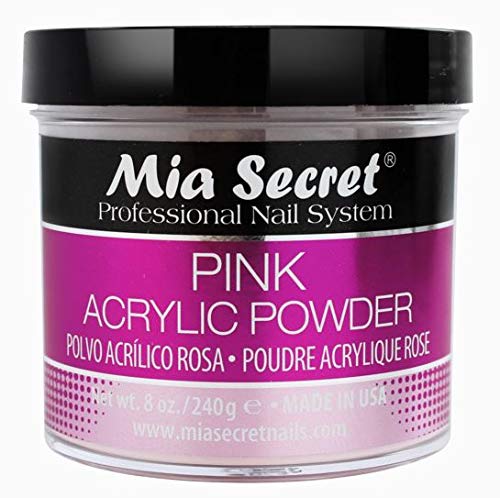 MIA SECRET Acrylic Powder Set - Clear & Pink 8 oz | Professional Nail Art Supplies