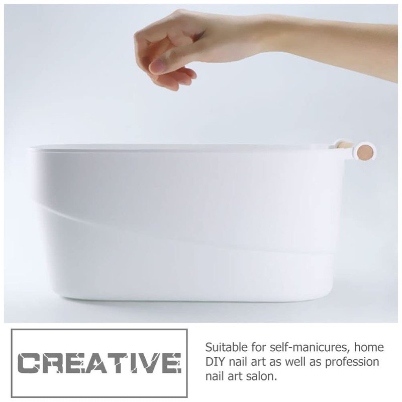 FRCOLOR Japanese Style Hand Soaking Bowl for Manicure Full Hand Soak Nail Soaking Container with Comfortable Rest 13X7 Inches for Home and Salon Use