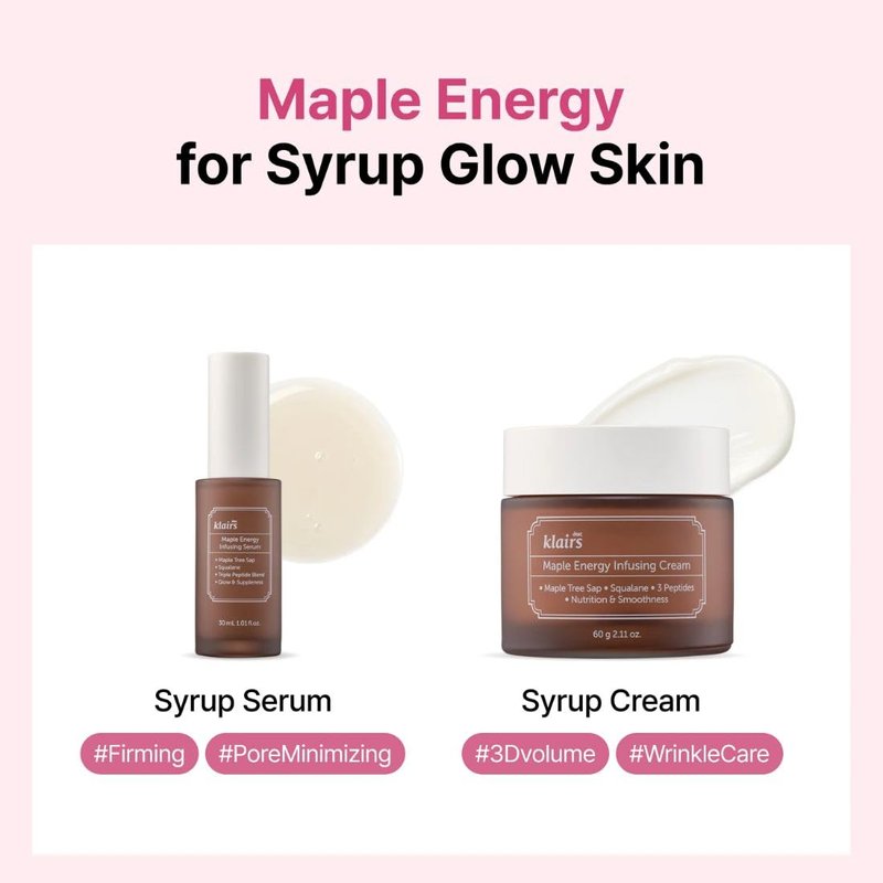DearKlairs Maple Energy Infusing Cream 60g, Anti-Aging, Firming Korean Skincare, Peptide, Skin Barrier, Repair, moisturizing and hydrating, For Dry Skin