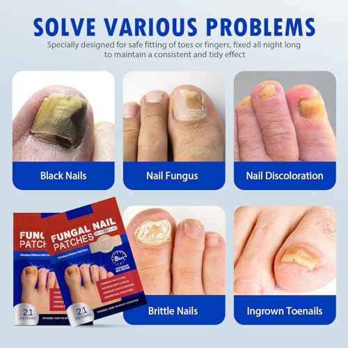 Nail Patches 63 PCS Toenail Treatment Extra Strength 8-Hour Overnight Nail Fast Acting Repair Effortless Hydrogel Nail Care and Repair for Damaged Nails Overnight Renewal for Men and Women
