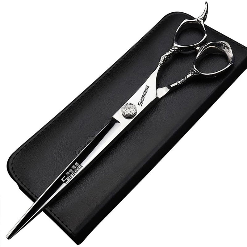 6/7/8 Inch Professional Hairdressing Scissors Barber Rose Pattern Hair Stylist Shears Styling Tool Japanese Stainless Steel Clippers (8-in cutting scissors)