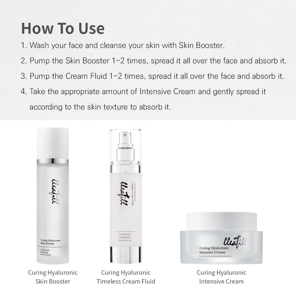 lleafill Curing Hyaluronic Skin Booster 4.39 fl.oz 130ml | Essential Toner | Hydrating | Niacinamide | Activating
