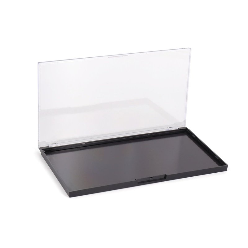 Magnetic Makeup Palette with Clear Top, 3Pack Empty Eyeshadow Pan Dispensing Storage Box with 60Pcs Adhesive Metal Stickers for DIY Cosmetics Lipstick Blush Powder-7.71”X4.33”Palette