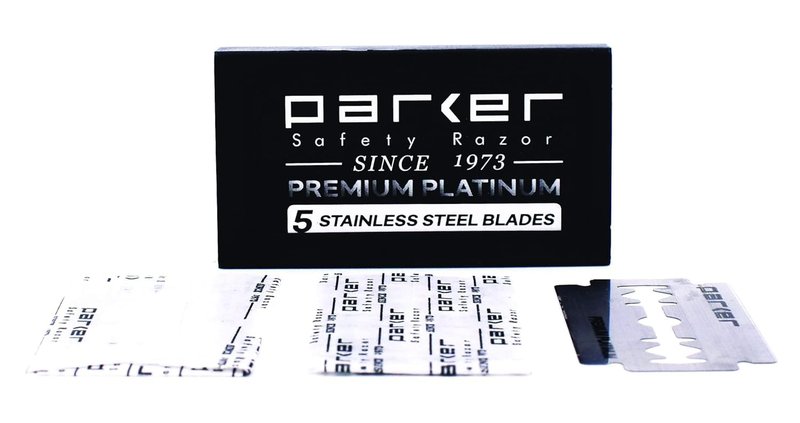 Parker 22R Long Handle Safety Razor – Gunmetal Twist-to-Open Butterfly Design, Heavyweight Brass Frame with Knurled Grip | Includes 5 Platinum Double Edge Blades | Iconic Brandd