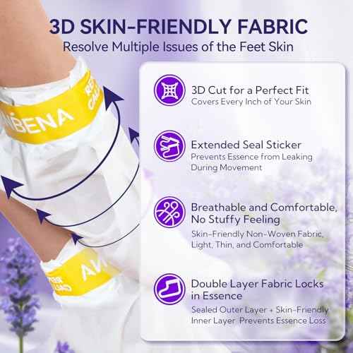 LANBENA Lavender Foot Peel Mask - Foot Peeling Mask for Removing Dry Dead Skin, Calluses & Repairing Rough Heels, for Baby Soft, Smooth Feet - (Lavender - 2 Pairs)