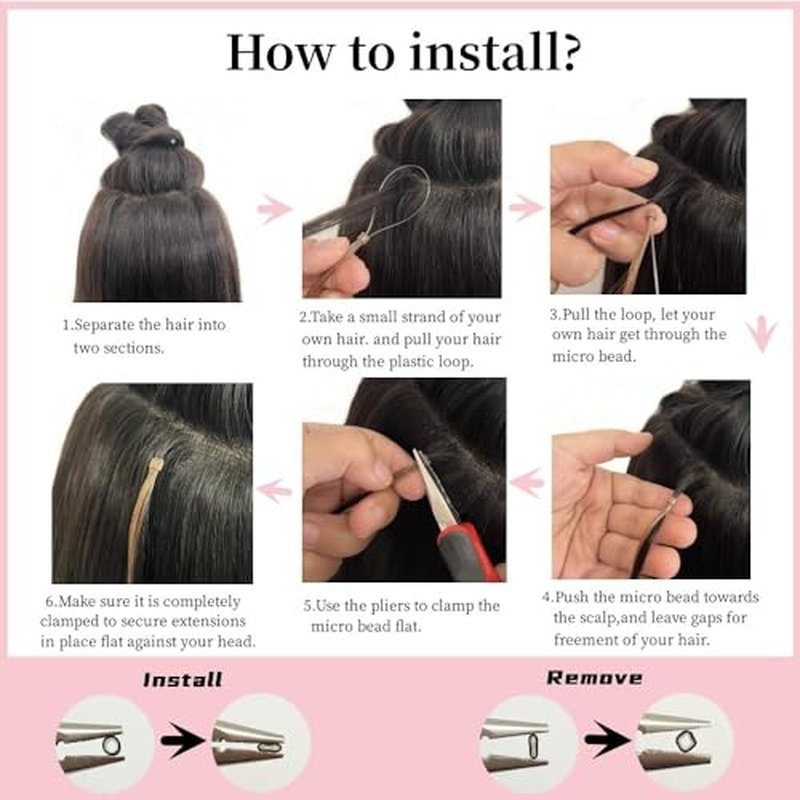 Senmy Micro Link Hair Extensions Human Hair Brown with Blonde Highlight 18inch Micro Beads Human Hair Extensions 0.5g/strand 50g/pack Micro Loop Extensions Human Hair Invisible Beaded Hair Extensions