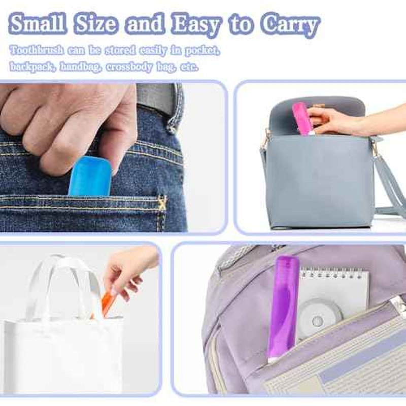 Travel Toothbrush, 3PCS Travel Toothbrush Set, Mini Toothbrush Soft Portable Toothbrushes Travels with Tooth Brush Cover Small Folding Toothbrushes Individually Wrapped for Camping Home
