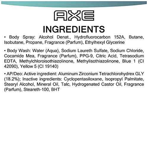 AXE Apollo Gift Set With Body Spray, Antiperspirant & Deodorant Stick and Body Wash for Grooming for Holiday 3 count