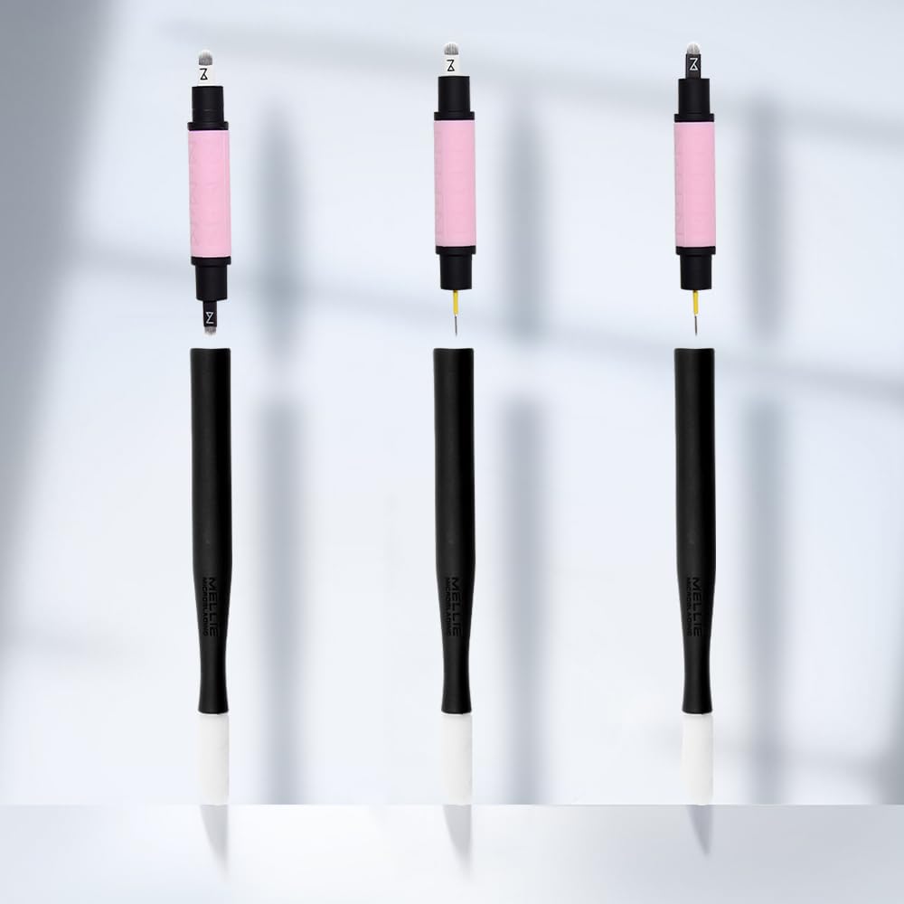 Mellie Microblading Disposable Pen - 2-in-1 Sterilized Blade & Pigment Sponge | Comfortable Grip, 10-Pack