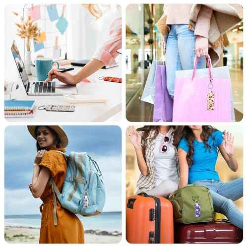 Duufin 24 Pieces Christmas Chapstick Holder Keychain Bulk Lip Balm Neoprene Lipstick Keychain With 24 Metal Clip Cords for Chapstick Tracker and Safeguard, 24 Christmas Style