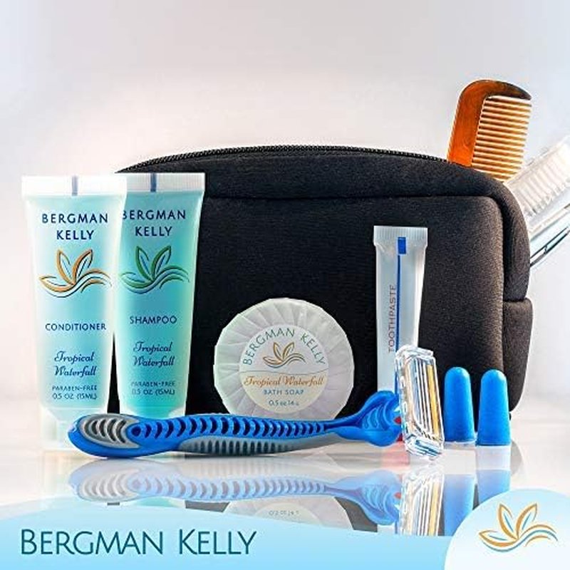 Bergman Kelly Hotel Soap Bars | Tropical Waterfall Scent, 0.5 oz, 100 Pack - Travel Size Mini Toiletries for Airbnb & Motels